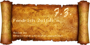 Fendrich Zoltán névjegykártya